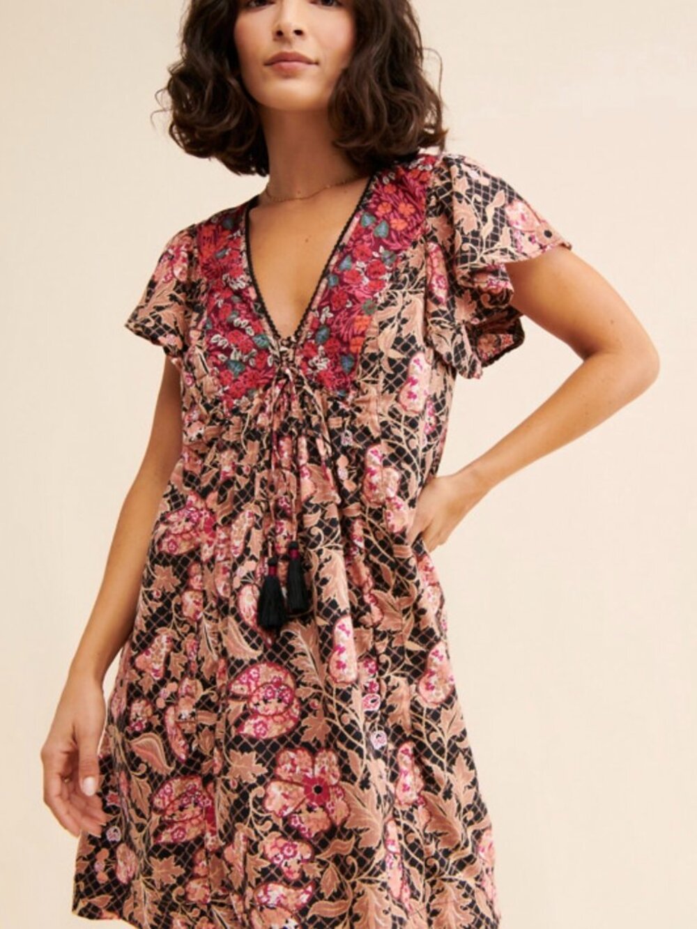 Anthropologie Floral Tunic Mini Dress